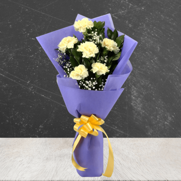 6 Yellow Carnations of Love Bouquet